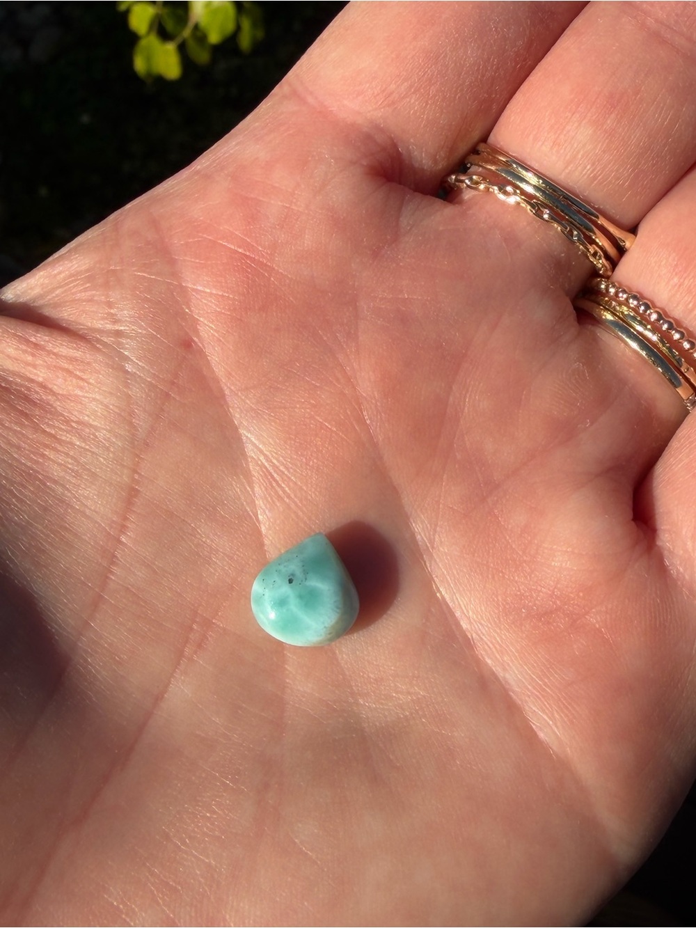 Larimar teardrop gemstone